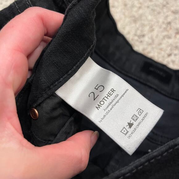 Mother The Mid Rise Dazzler Ankle Jeans Sz 25 Not Guilty Black Casual Grunge - Picture 4 of 9